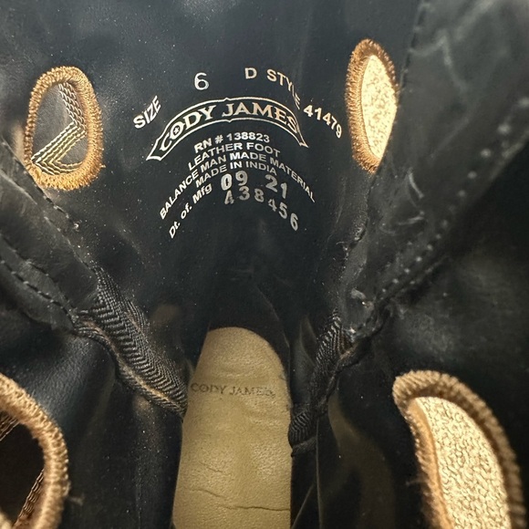 Cody James cowboy boots men’s size 6 black brown leather - Picture 3 of 10